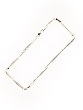 Polished Gold-Tone Flat Curb Chain Necklace with Hook Clasp